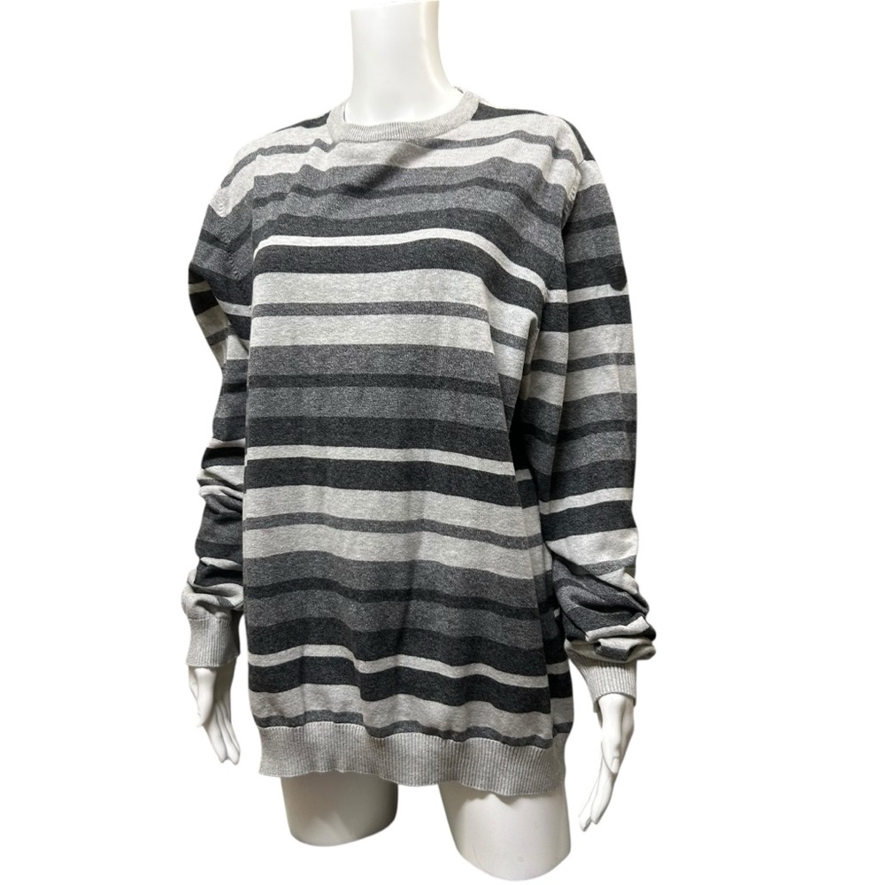 Point Zero Gold Edition Striped Knit Sweater Gray XXL